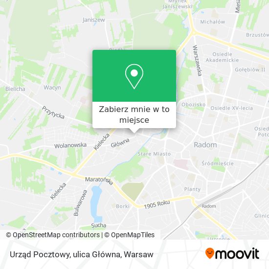 Mapa Urząd Pocztowy, ulica Główna