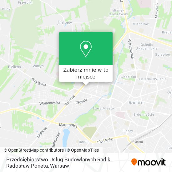 Mapa Przedsiębiorstwo Usług Budowlanych Radik Radosław Poneta