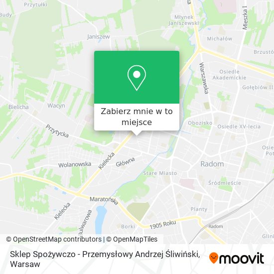 Mapa Sklep Spożywczo - Przemysłowy Andrzej Śliwiński