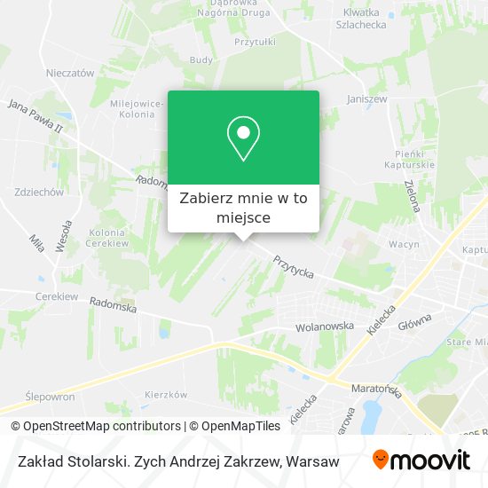 Mapa Zakład Stolarski. Zych Andrzej Zakrzew