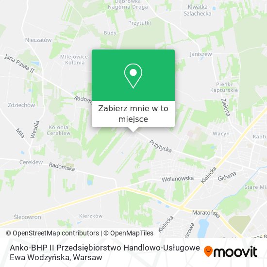 Mapa Anko-BHP II Przedsiębiorstwo Handlowo-Usługowe Ewa Wodzyńska