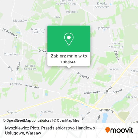 Mapa Myszkiewicz Piotr. Przedsiębiorstwo Handlowo - Usługowe