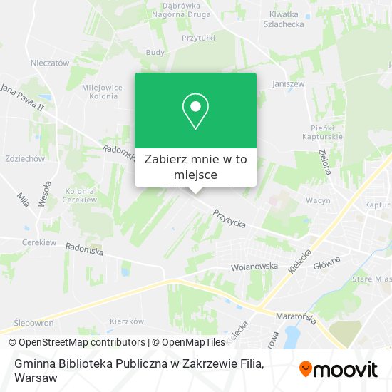 Mapa Gminna Biblioteka Publiczna w Zakrzewie Filia