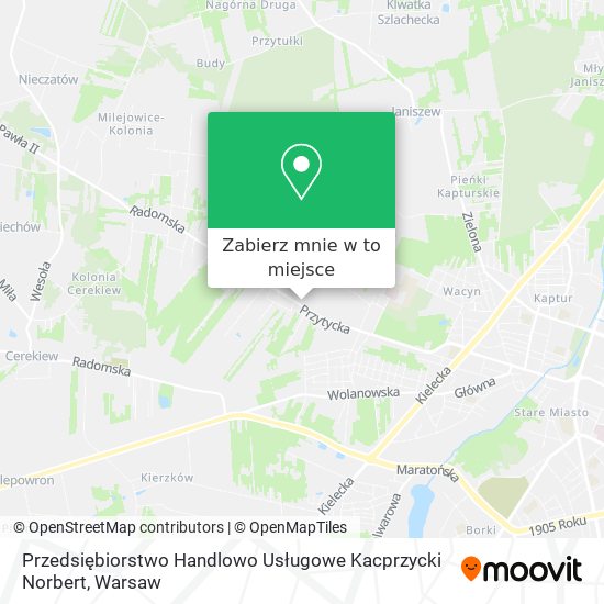 Mapa Przedsiębiorstwo Handlowo Usługowe Kacprzycki Norbert