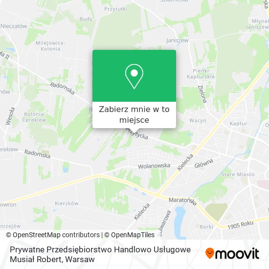 Mapa Prywatne Przedsiębiorstwo Handlowo Usługowe Musiał Robert