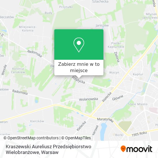 Mapa Kraszewski Aureliusz Przedsiębiorstwo Wielobranżowe