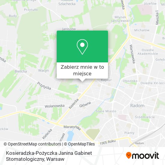 Mapa Kosieradzka-Pożyczka Janina Gabinet Stomatologiczny