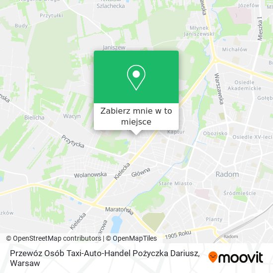 Mapa Przewóz Osób Taxi-Auto-Handel Pożyczka Dariusz