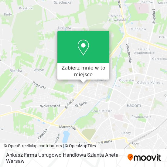 Mapa Ankasz Firma Usługowo Handlowa Szlanta Aneta