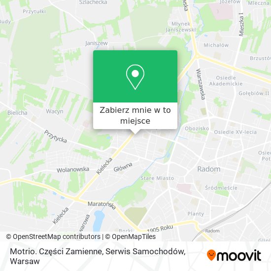 Mapa Motrio. Części Zamienne, Serwis Samochodów