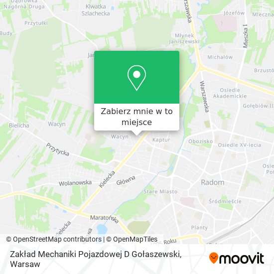 Mapa Zakład Mechaniki Pojazdowej D Gołaszewski