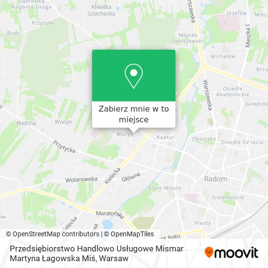 Mapa Przedsiębiorstwo Handlowo Usługowe Mismar Martyna Łagowska Miś