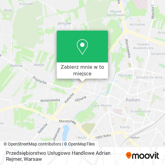 Mapa Przedsiębiorstwo Usługowo Handlowe Adrian Rejmer