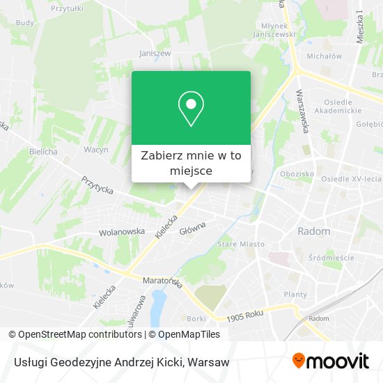 Mapa Usługi Geodezyjne Andrzej Kicki