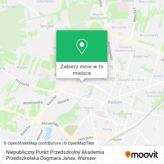 Mapa Niepubliczny Punkt Przedszkolny Akademia Przedszkolaka Dagmara Janas