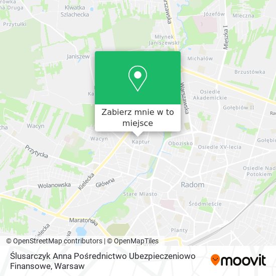 Mapa Ślusarczyk Anna Pośrednictwo Ubezpieczeniowo Finansowe