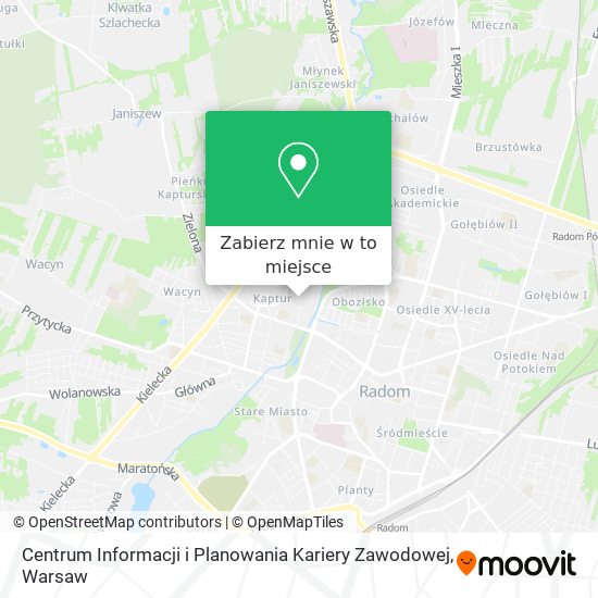 Mapa Centrum Informacji i Planowania Kariery Zawodowej