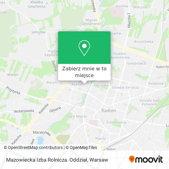 Mapa Mazowiecka Izba Rolnicza. Oddział