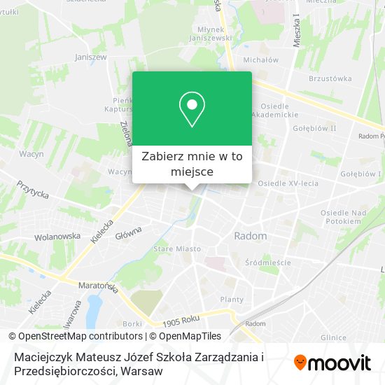 Mapa Maciejczyk Mateusz Józef Szkoła Zarządzania i Przedsiębiorczości