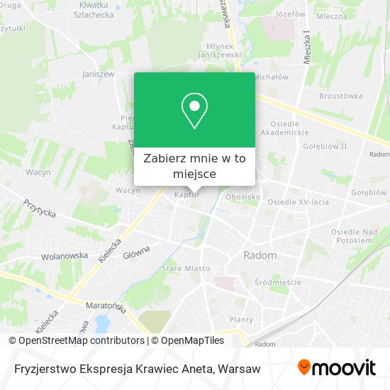 Mapa Fryzjerstwo Ekspresja Krawiec Aneta