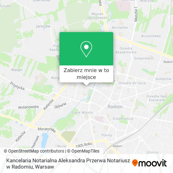 Mapa Kancelaria Notarialna Aleksandra Przerwa Notariusz w Radomiu