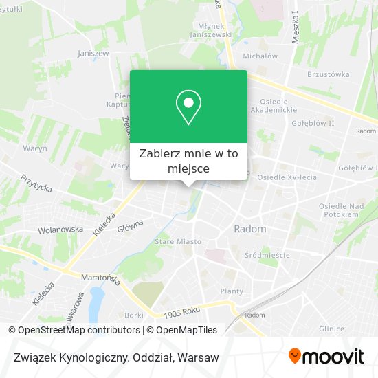 Mapa Związek Kynologiczny. Oddział