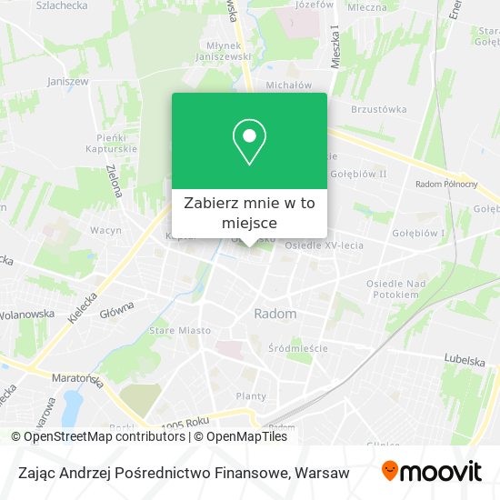 Mapa Zając Andrzej Pośrednictwo Finansowe