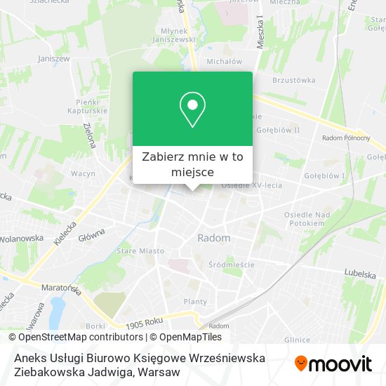 Mapa Aneks Usługi Biurowo Księgowe Wrześniewska Ziebakowska Jadwiga