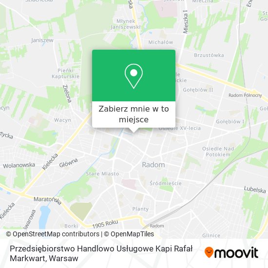 Mapa Przedsiębiorstwo Handlowo Usługowe Kapi Rafał Markwart