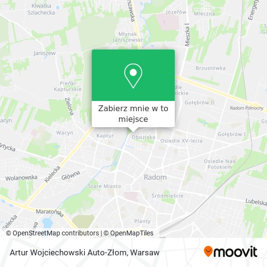 Mapa Artur Wojciechowski Auto-Złom