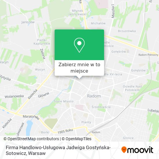 Mapa Firma Handlowo-Usługowa Jadwiga Gostyńska-Sotowicz