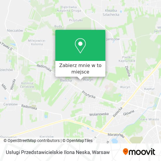 Mapa Usługi Przedstawicielskie Ilona Neska