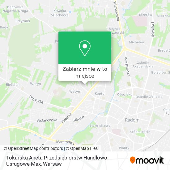 Mapa Tokarska Aneta Przedsiębiorstw Handlowo Usługowe Max