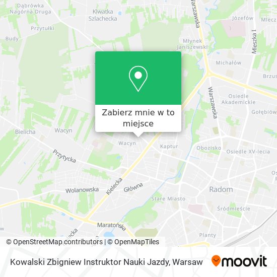 Mapa Kowalski Zbigniew Instruktor Nauki Jazdy