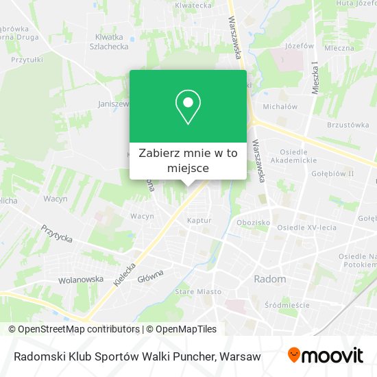 Mapa Radomski Klub Sportów Walki Puncher