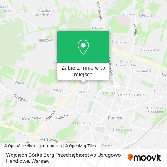 Mapa Wojciech Górka Berg Przedsiębiorstwo Usługowo Handlowe