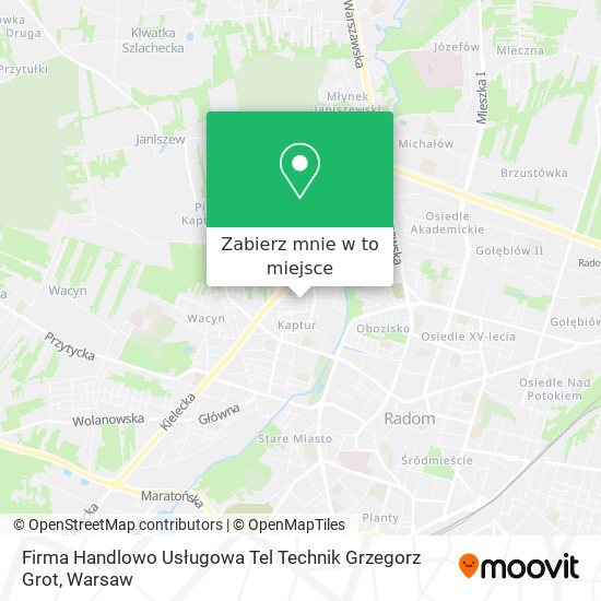 Mapa Firma Handlowo Usługowa Tel Technik Grzegorz Grot