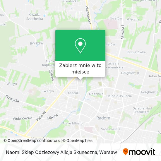 Mapa Naomi Sklep Odzieżowy Alicja Skuneczna