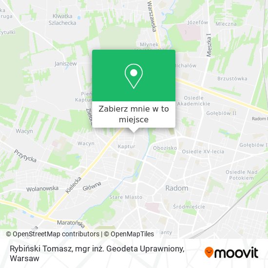 Mapa Rybiński Tomasz, mgr inż. Geodeta Uprawniony