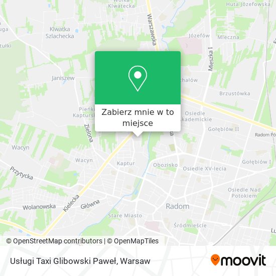 Mapa Usługi Taxi Glibowski Paweł