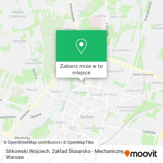 Mapa Sitkowski Wojciech. Zakład Ślusarsko - Mechaniczny