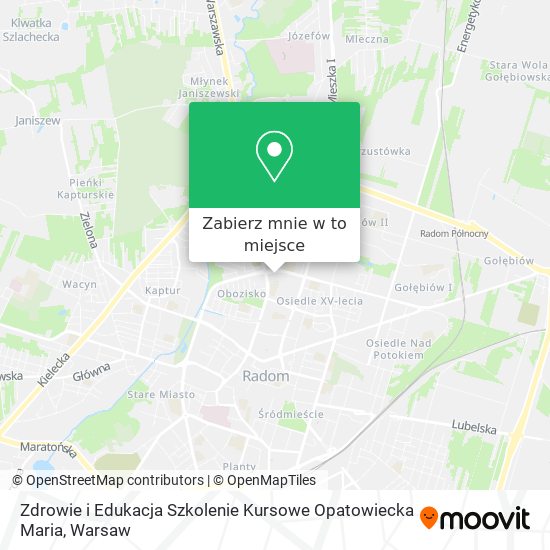 Mapa Zdrowie i Edukacja Szkolenie Kursowe Opatowiecka Maria