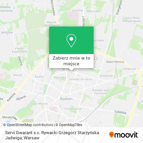 Mapa Servi Gwarant s.c. Rywacki Grzegorz Starzyńska Jadwiga