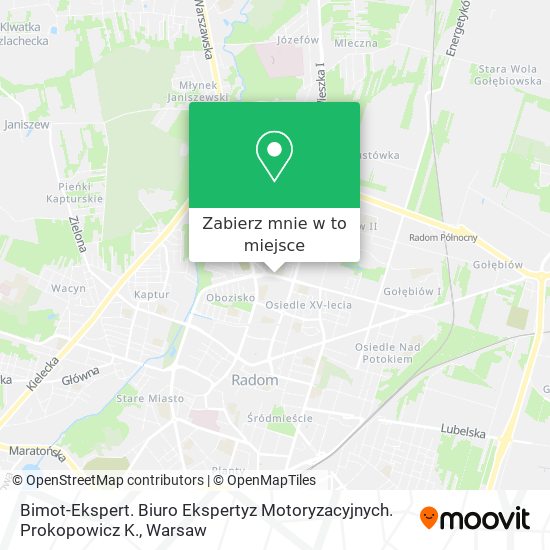 Mapa Bimot-Ekspert. Biuro Ekspertyz Motoryzacyjnych. Prokopowicz K.