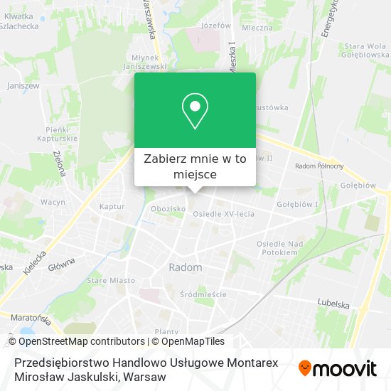 Mapa Przedsiębiorstwo Handlowo Usługowe Montarex Mirosław Jaskulski