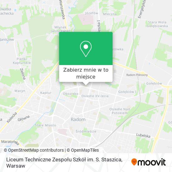 Mapa Liceum Techniczne Zespołu Szkół im. S. Staszica