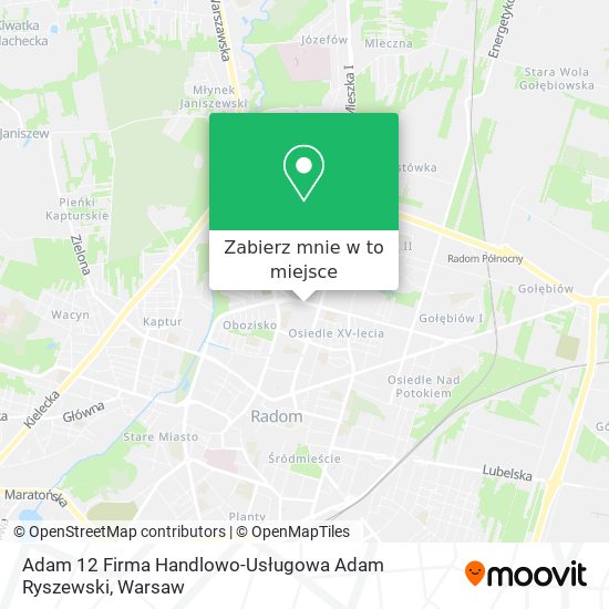 Mapa Adam 12 Firma Handlowo-Usługowa Adam Ryszewski