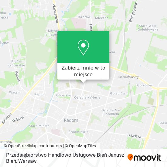 Mapa Przedsiębiorstwo Handlowo Usługowe Bień Janusz Bień