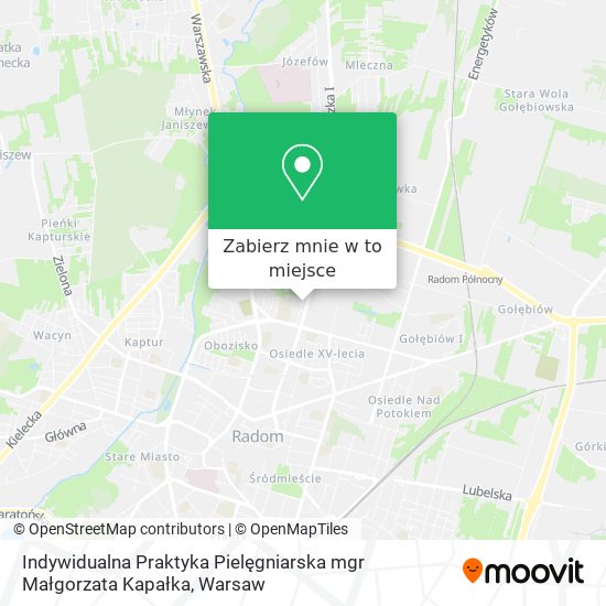 Mapa Indywidualna Praktyka Pielęgniarska mgr Małgorzata Kapałka