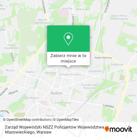 Mapa Zarząd Wojewódzki NSZZ Policjantów Województwa Mazowieckiego